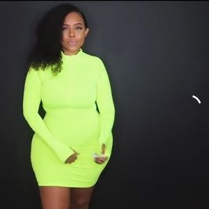 Neon green bodycon dress